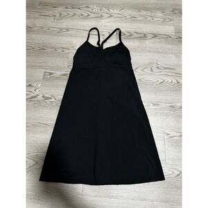 Athleta Black Dress Adjustable Strap Shelf Bra Athletic Casual Sun Small Women's